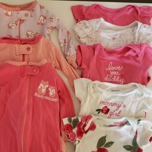 Baby Girl Onsies and PJs Set